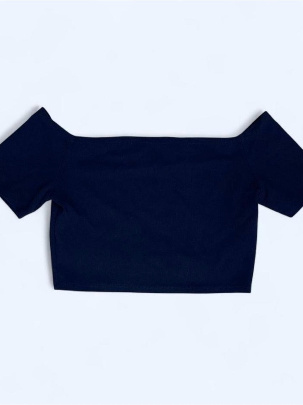 Reformation Off-Shoulder Navy Crop Top Women's streetwear minimalist capsule M
